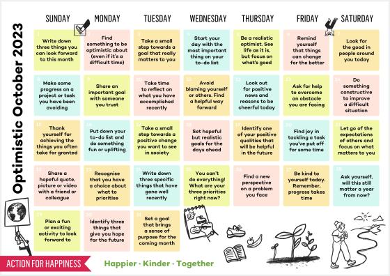 Optimistic October | Action for Happiness